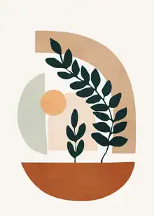 Wandbild in sanften Formen, das eine beruhigende, organische Komposition zeigt.