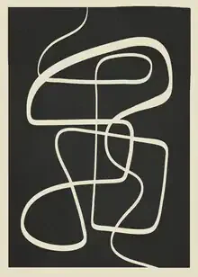 Abstrakte Linien in dunklen Tönen, harmonisch und modern.