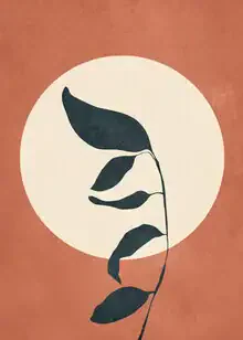 Abstrakte Illustration mit sanften, organischen Blättern in erdigen Tönen.