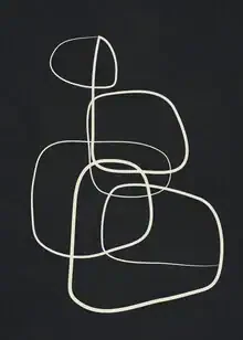 Abstrakte Linien in sanften, organischen Formen, die Ruhe und Balance vermitteln.