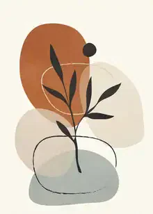 Abstrakte Illustration von Branka Kodžoman: sanfte organische Formen in Erdtönen