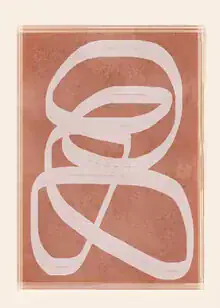 Abstrakte Illustration mit geschwungenen Linien in warmen Erdtönen.