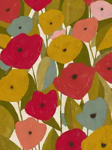 Wall art by Branka Kodžoman: botanical pattern featuring leaves in soft colors.