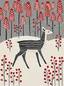 Wall art by Branka Kodžoman: fawn in a snowy setting