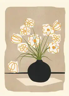 Illustration von Branka Kodžoman: Blumenstillleben in sanften Farben