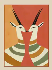 Illustration by Branka Kodžoman: two gazelles in calm stillness