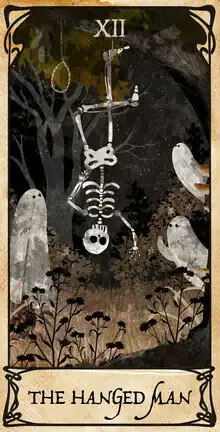 Wall art featuring a funny illustration: a small ghost in a medieval style.