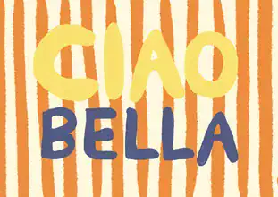 Buntes Wandbild von Jacky Eitzert mit fröhlichen, gestreiften Farben und positiver Stimmung.