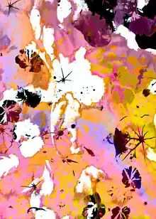 Wall art featuring blooming wildflowers in soft colors, creating a tranquil garden atmosphere.