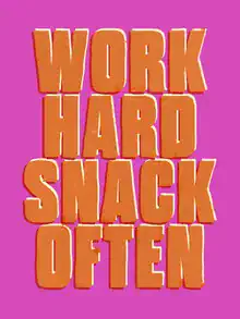 Wall art featuring a humorous typographic design by Ania Więcław.