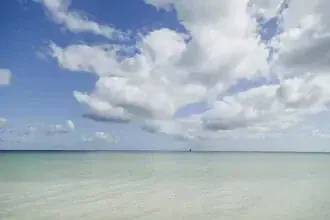 Photo art by Nadja Jacke: view over the vast Baltic Sea with a cloudy sky