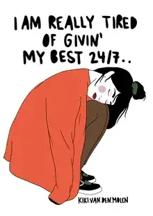 Illustration by Kiki Van Den Molen: a thoughtful woman in soft colors