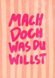 Wall art featuring a handwritten quote about freedom in cheerful pink and striped colors.