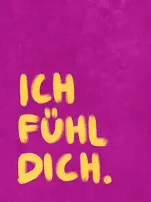 Wall art featuring hand lettering: a warm message in vibrant colors.