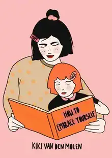 Illustration von Kiki Van Den Molen: eine sanfte Umarmung, die Selbstakzeptanz symbolisiert