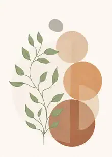 Wall art featuring abstract organic shapes in soft colors, creating a calm atmosphere.