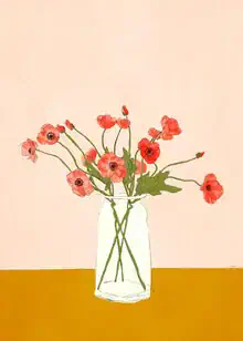 Illustration von Branka Kodžoman: sanfte Farben und florale Motive in einem stillen Moment