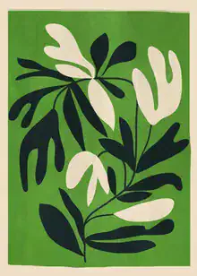 Abstrakte Illustration einer pflanzenähnlichen Form in sanften Erdtönen.