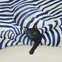 Illustration von Branka Kodžoman: verspielte Katze in sanften Farben