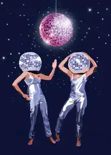 Illustration von Branka Kodžoman: Tanzende Figuren unter einem funkelnenden Sternenhimmel