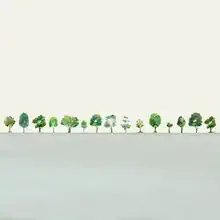 Illustration einer Baumreihe, sanfte Farben und ruhige Atmosphäre