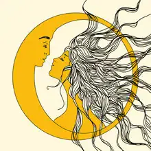 Illustration by Branka Kodžoman: sun and moon in harmonious interplay