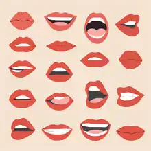 Illustration von Branka Kodžoman: verspielte Lippen in leuchtenden Farben