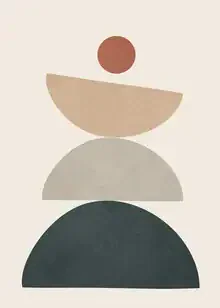 Abstrakte Illustration von Branka Kodžoman: harmonische Formen in sanften Farben.