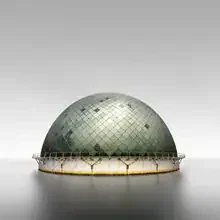 Photo art by Ronny Behnert: dome above calm water surrounded by gentle mist