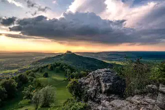 Photo art by Achim Thomae: Hohenzollern Castle beneath a thunderstorm cloud