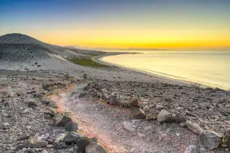 Photo art by Michael Valjak: view of Playa de Sotavento on Fuerteventura