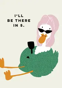Wall art by Xenia Strohmeyer: funny duck sharing a relaxing message.