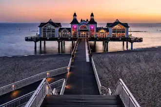 Sunrise over the sea with soft colors and a calm atmosphere