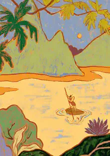 Wall art by Arty Guava: dreamy depiction of a warm, feminine-inspired landscape
