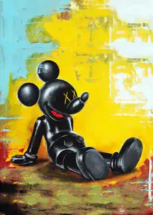 Wall art by Daniel Leo: colorful, funny illustration featuring Mickey theme