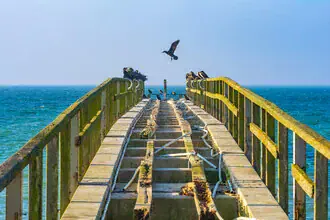 Photo art by Martin Wasilewski: old pier in Sassnitz by the Baltic Sea shore