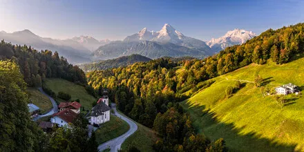 Photo art by Achim Thomae: Autumn morning with a view of Watzmann