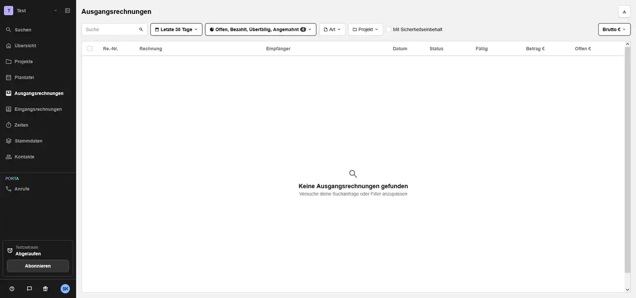 Ausgangsrechnungen plancraft