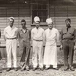 Pvt. Martin Cahill - second from right - poses with the C Company cooks at Ft. Lewis, Washington. CahillM2