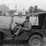Bill Hullihan in a beep (later called jeeps) Hullihan13