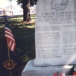 C Company, 192nd Tank Battalion memorial in front of the old armory in Port Clinton, Ohio. Marker Armory