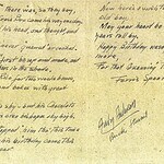 The backside of the birth day card given to Capt Ferris Spoor while he was a POW in Japan. Spoor BC Side 2