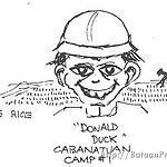 Donald Duck Was given the nickname because he reminded the POWs of the cartoon character. One day he found out who"Donald Duck" was. Donald Duck