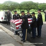 Chaplain Patterson and pallbearers - Courtesy of Richard McMahon Chaplain Patterson and pallbearers
