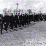 Draftees assigned to the 192nd form ranks in April 1942. Rowland2