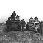 Two tank crews of A Company service their tanks. Sandmire28