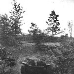 An A Company tank comes over a hill at Ft. Knox. Sandmire19