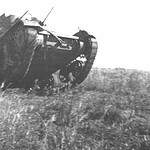 An A Company tank comes over a hill at Ft. Knox. Sandmire6