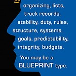 business card illustrating different personality values