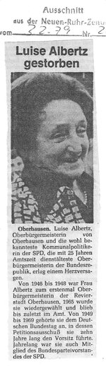 Luise Albertz gestorben